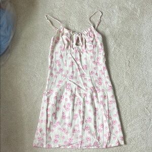 Pink Floral Linen Sundress